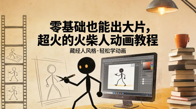 零基础也能出大片，超火的火柴人动画教程(藏经人风格)-云泽轻创网