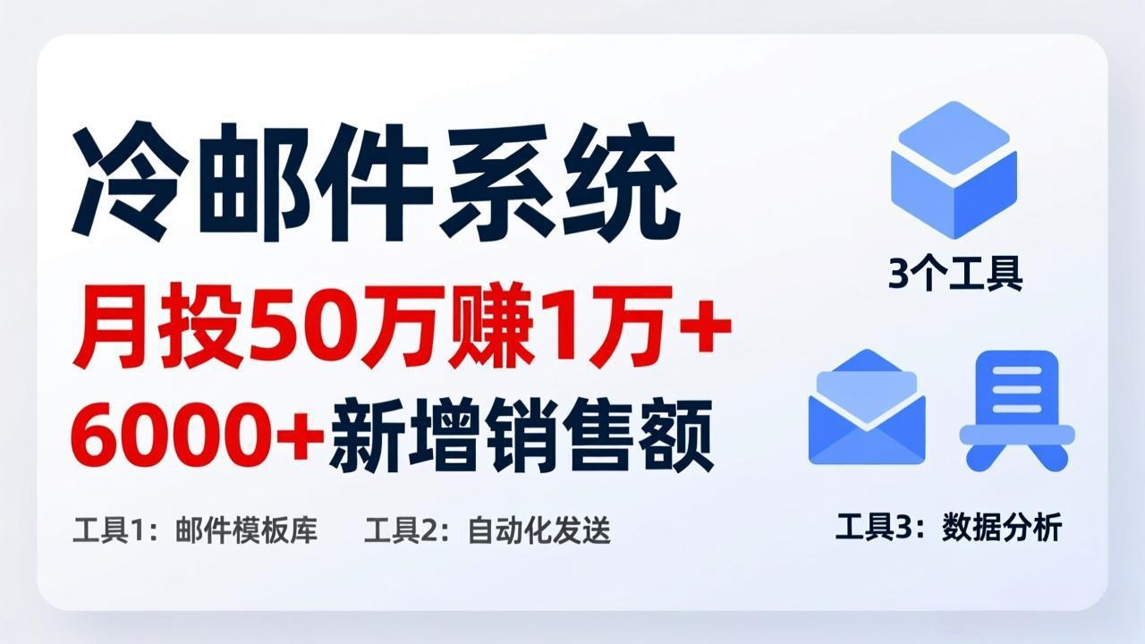 月投 50 刀赚 1 万 +！冷邮件系统：6000 + 新增销售额，靠 3 个工具轻松搞-云泽轻创网
