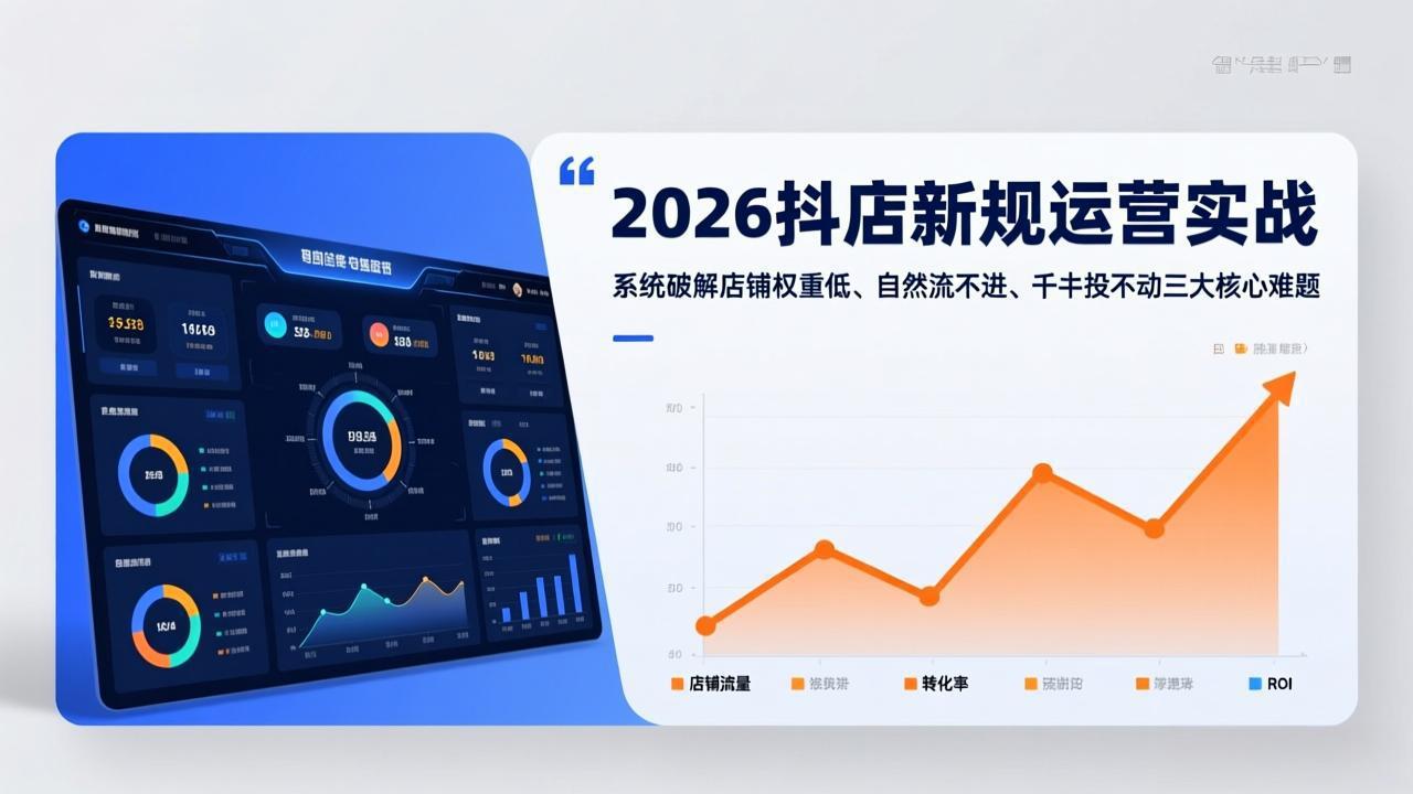 2026抖店新规运营实战：系统破解店铺权重低、自然流不进、千川投不动三大核心难题-云泽轻创网
