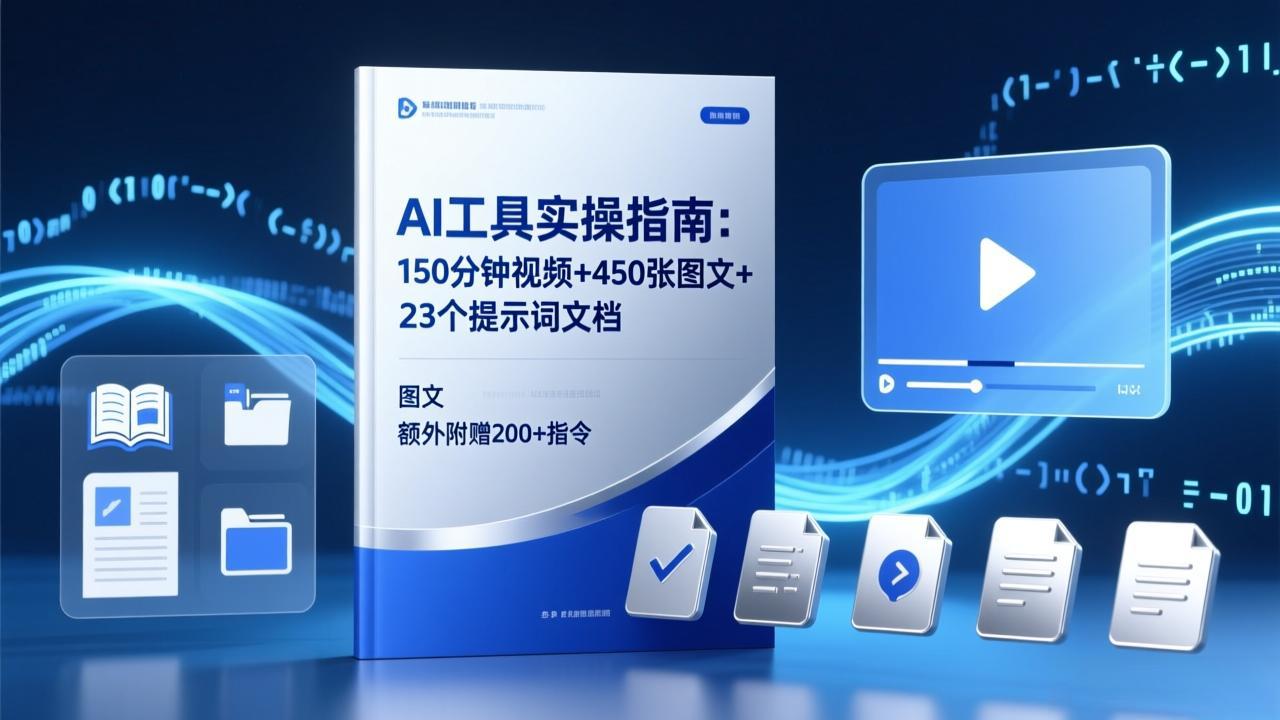 AI工具实操指南：150分钟视频+450张图文+23个提示词文档，额外附赠200+指令-云泽轻创网