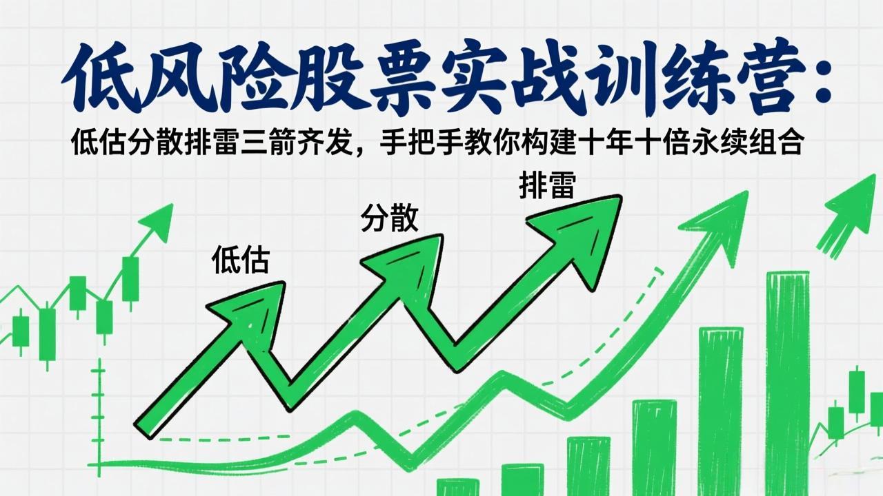 低风险股票实战训练营：低估分散排雷三箭齐发，手把手教你构建十年十倍永续组合-云泽轻创网