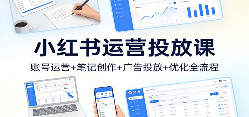 小红书运营投放课：账号运营+笔记创作+广告投放+优化全流程-云泽轻创网