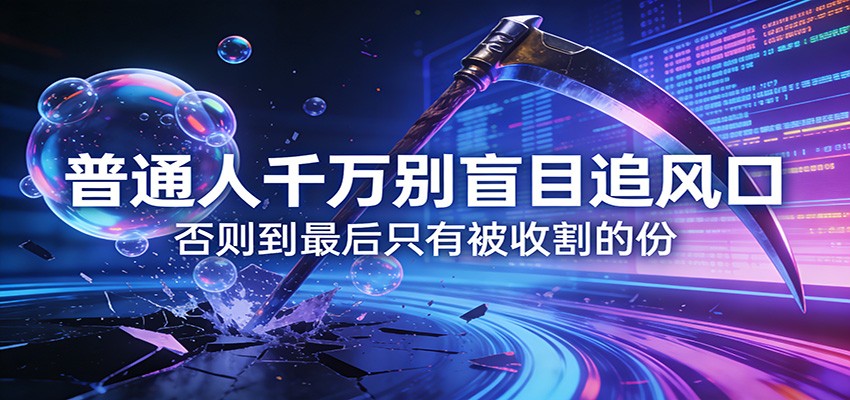 付费文章《通人千万别盲目追风口》否则到最后只有被收割的份-云泽轻创网