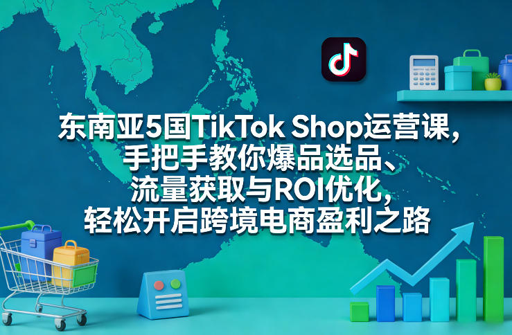 东南亚5国TikTok Shop运营课，手把手教你爆品选品、流量获取与ROI优化，轻松开启跨境电商盈利之路-云泽轻创网