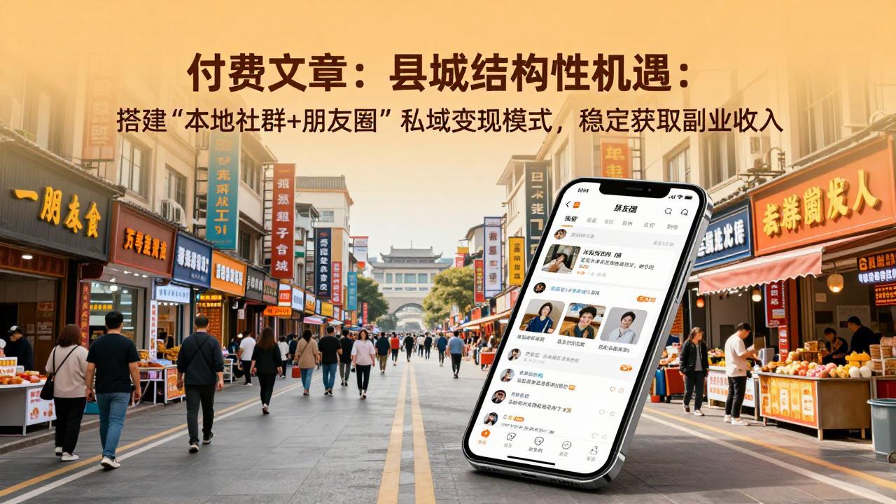 付费文章：县城结构性机遇：搭建“本地社群+朋友圈”私域变现模式，稳定获取副业收入-云泽轻创网