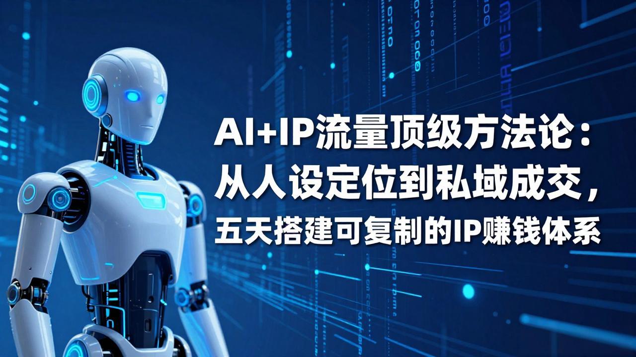 AI+IP顶级方法论：从人设定位到私域成交，五天搭建可复制的IP赚钱体系-云泽轻创网