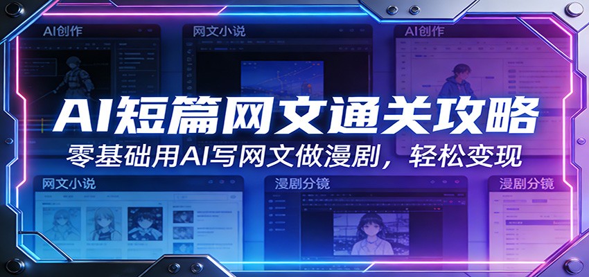 AI短篇网文通关攻略：零基础用AI写网文做漫剧，轻松变现-云泽轻创网