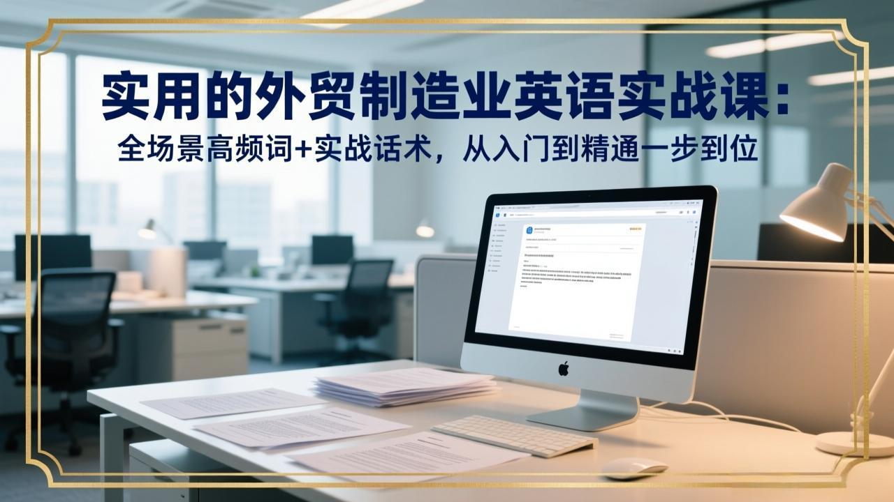 实用的外贸制造业英语实战课：全场景高频词+实战话术，从入门到精通一步到位-云泽轻创网
