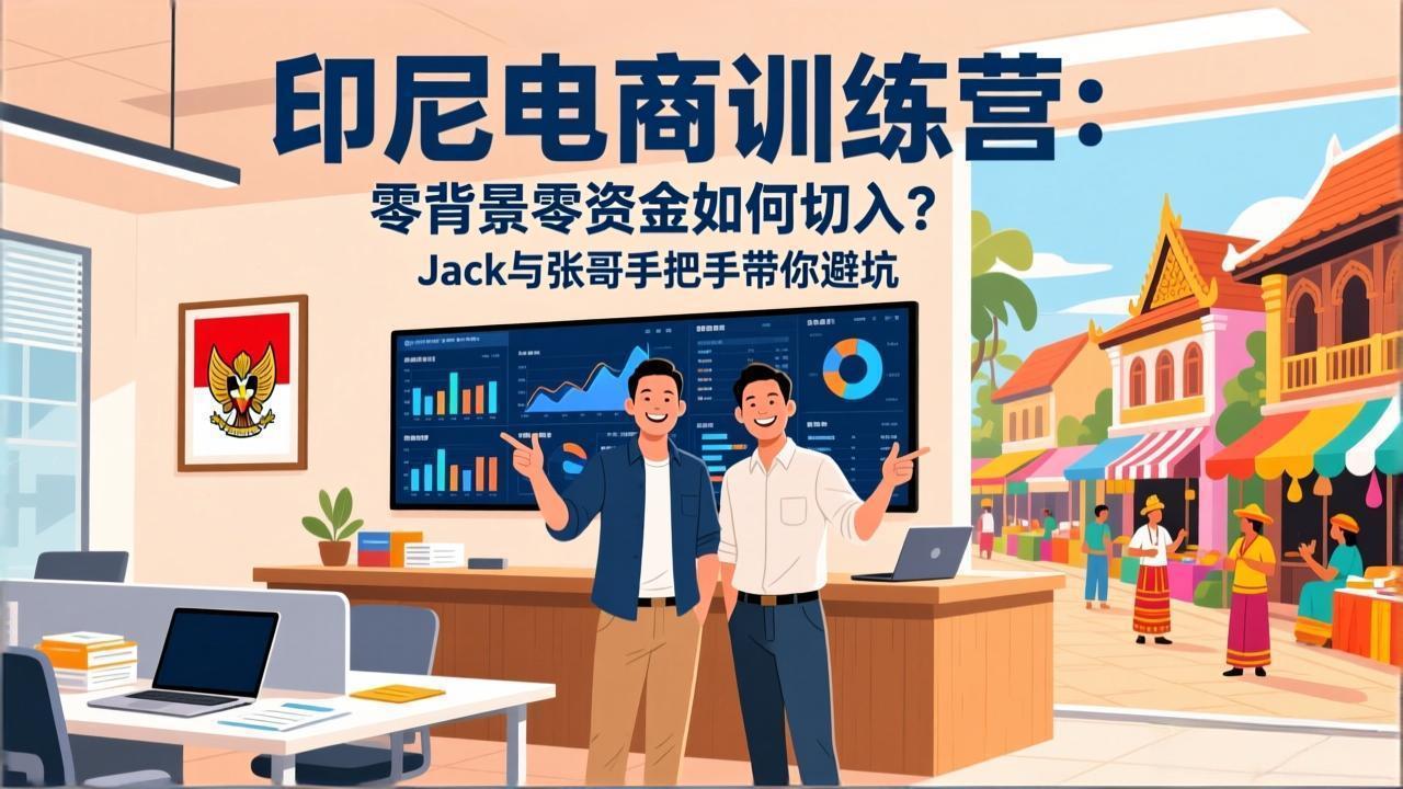 印尼电商训练营：零背景零资金如何切入？Jack与张哥手把手带你避坑-云泽轻创网