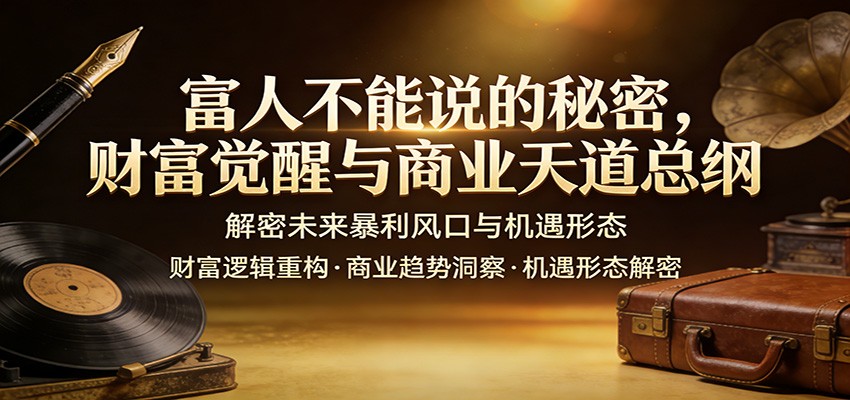 富人不能说的秘密,财富觉醒与商业天道总纲,解密未来暴利风口与机遇形态-云泽轻创网