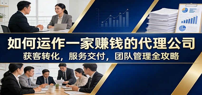 如何运作一家赚钱的代理公司：获客转化，服务交付，团队管理全攻略-云泽轻创网
