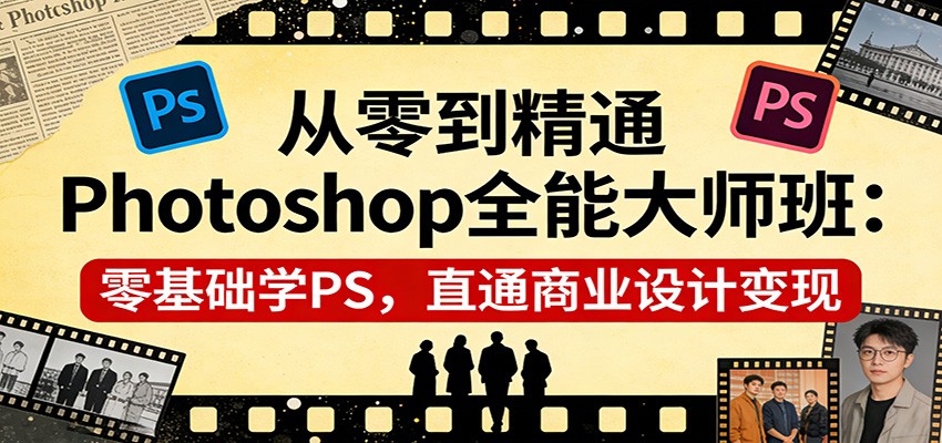 从零到精通Photoshop全能大师班:零基础学PS,直通商业设计变现-云泽轻创网