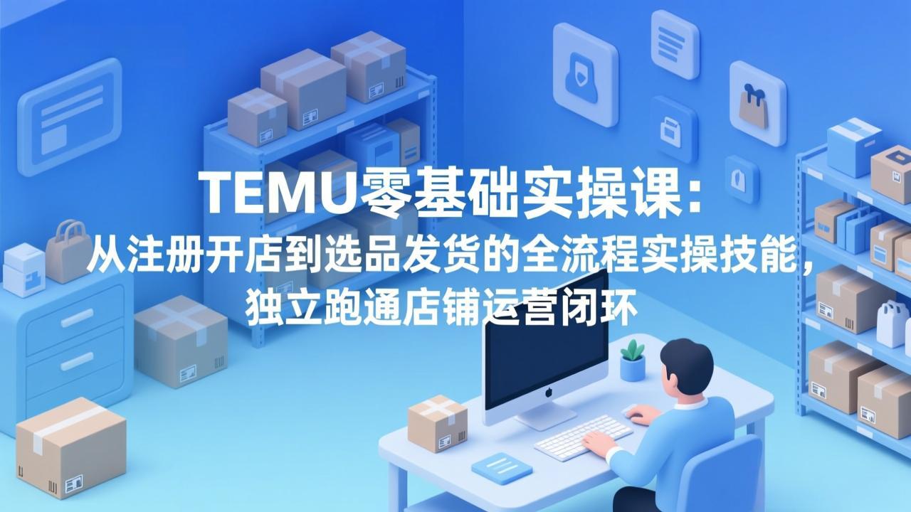 TEMU零基础实操课：从注册开店到选品发货的全流程实操技能，独立跑通店铺运营闭环-云泽轻创网