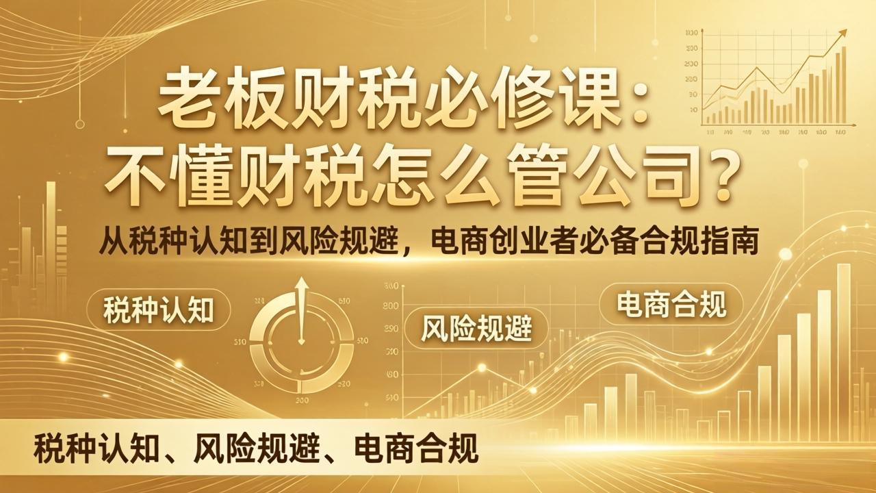 老板财税必修课：不懂财税怎么管公司？从税种认知到风险规避，电商创业者必备合规指南-云泽轻创网