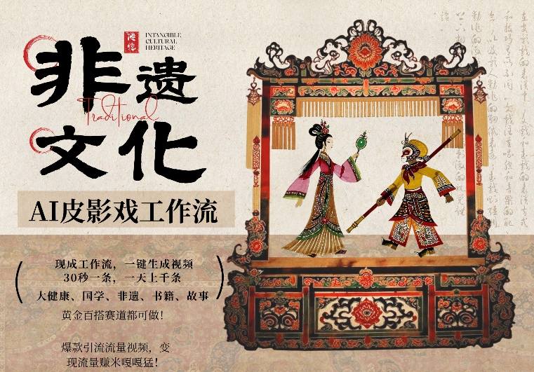 AI一键生成民俗文化非遗皮影戏视频，一刀不剪无需剪辑，30S一条，一天上百条，流量财富嘎嘎猛-云泽轻创网