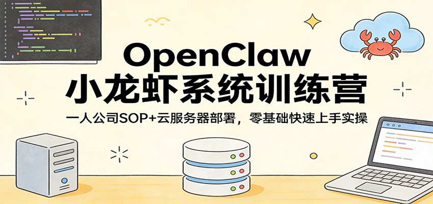 OpenClaw小龙虾系统训练营:一人公司SOP,云服务器部署,零基础快速上手实操-云泽轻创网