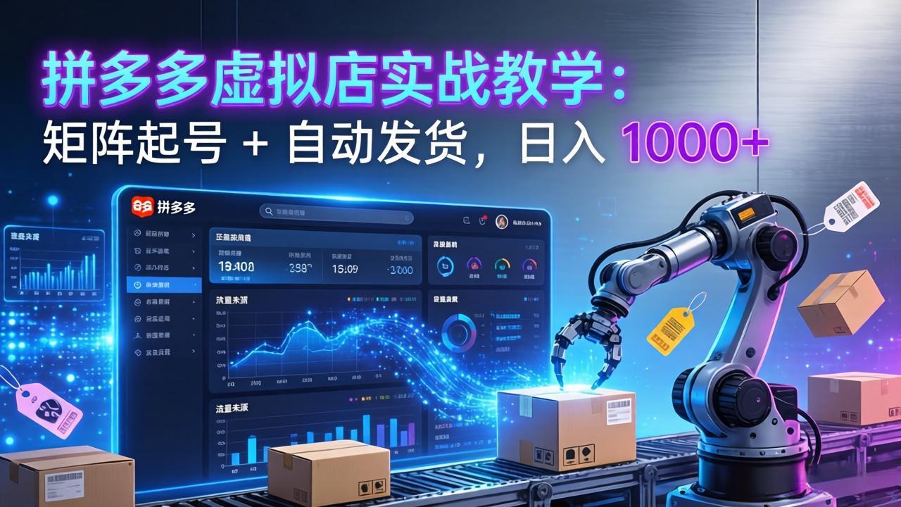 拼多多虚拟店实战教学：矩阵起号 + 自动发货，日入 1000+-云泽轻创网