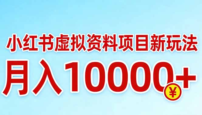 小红书虚拟资料项目最新玩法，月入10000＋-云泽轻创网