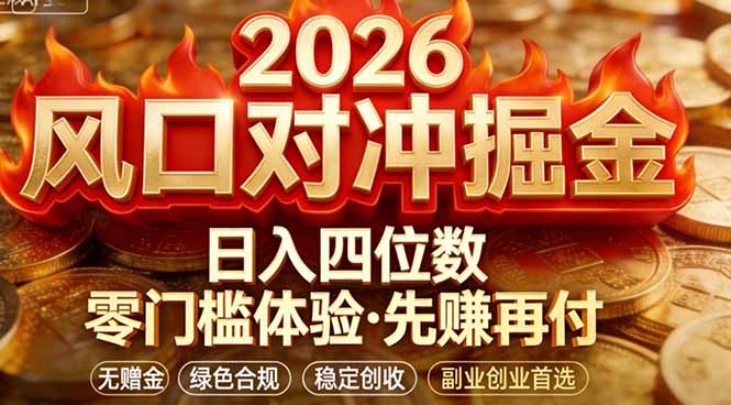 2026美金对冲套利，无赠金对冲策略保驾护航，低门槛易上手实操。单人单日收益2000+-云泽轻创网