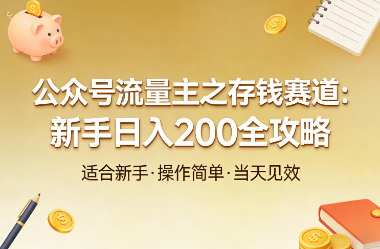 公众号流量主之存钱赛道，贴合当下需求，适合新手，一天收益2张-云泽轻创网