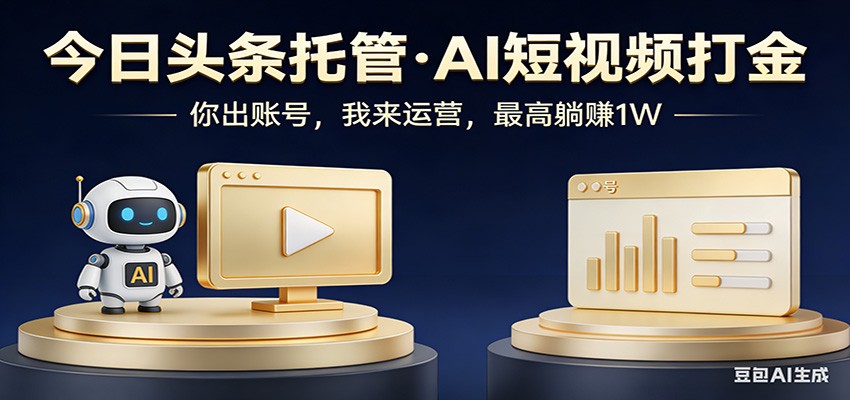 头条号AI托管，我提供作品，你提供账号，每天5分钟发布，小白躺赚3000+-云泽轻创网