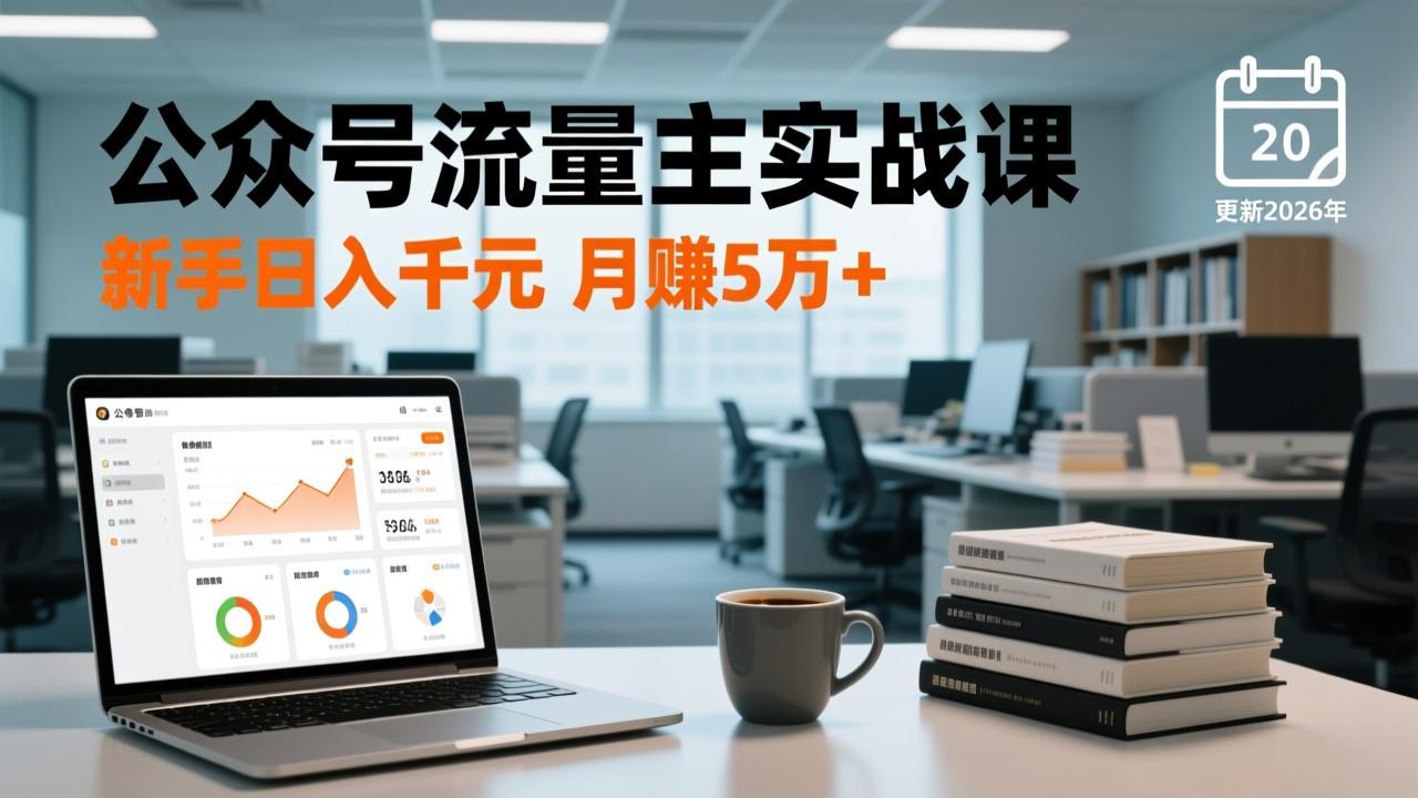公众号流量主实战课-更新26年3月，爆文写作、流量池运营、多平台分发，新手日入千元月赚5w+-云泽轻创网