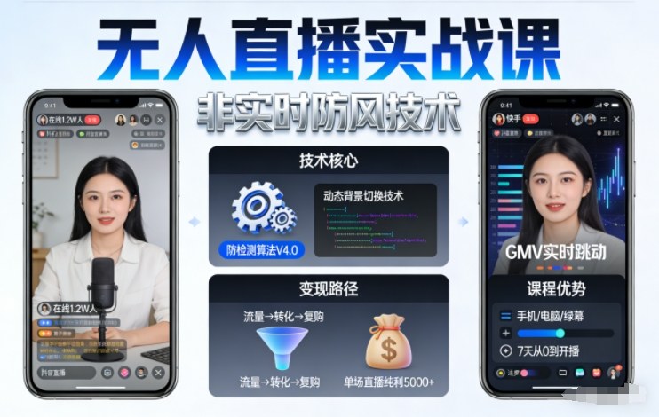 宝子哥无人直播实战课，非实时防风技术，聚焦抖音快手等平台直播带货，轻松开启直播变现之路(更新2026年3月)-云泽轻创网