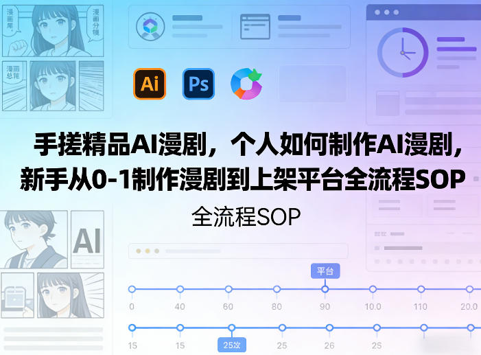 手搓精品AI漫剧，个人如何制作AI漫剧，新手从0-1制作漫剧到上架平台全流程SOP-云泽轻创网