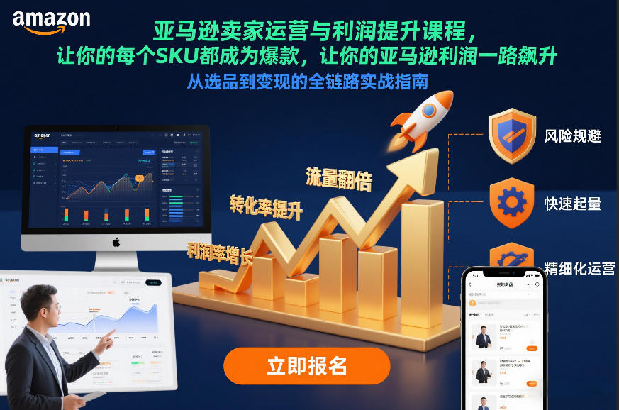 亚马逊卖家运营与利润提升课程，让你的每个SKU都成为爆款，让你的亚马逊利润一路飙升(更新26年3月)-云泽轻创网