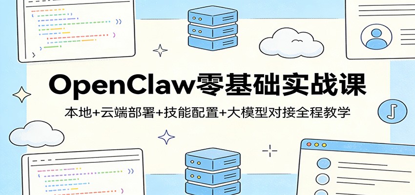 OpenClaw零基础实战课：本地+云端部署+技能配置+大模型对接全程教学-云泽轻创网