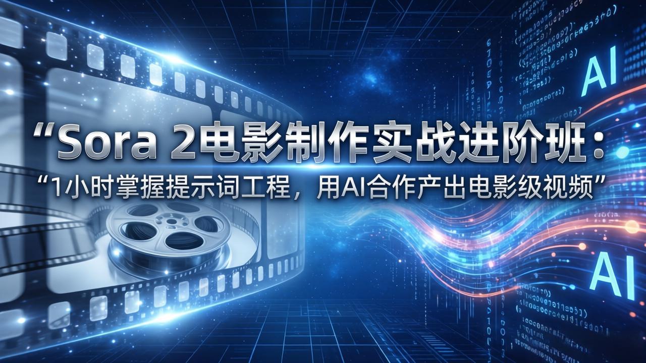 Sora 2电影制作实战进阶班：1小时掌握提示词工程，用AI合作产出电影级视频-云泽轻创网