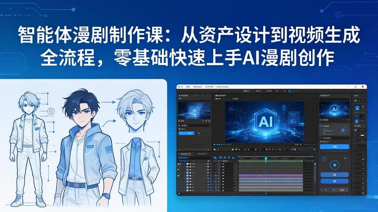 智能体漫剧制作课：从资产设计到视频生成全流程，零基础快速上手AI漫剧创作-云泽轻创网