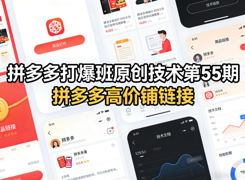 拼多多打爆班原创技术第55期，拼多多高价铺链接-云泽轻创网