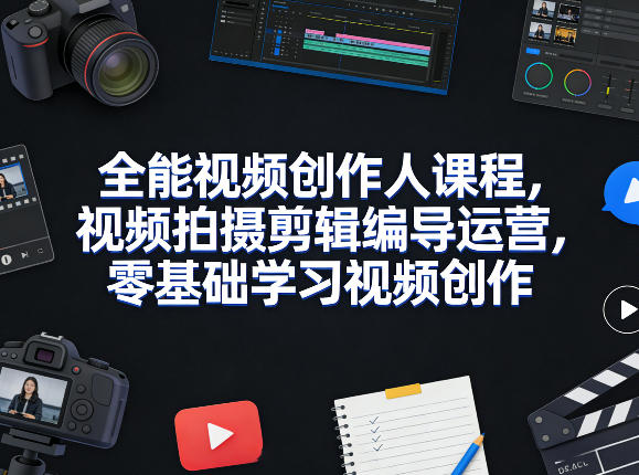 全能视频创作人课程，视频拍摄剪辑编导运营，零基础学习视频创作(更新2026年3月)-云泽轻创网