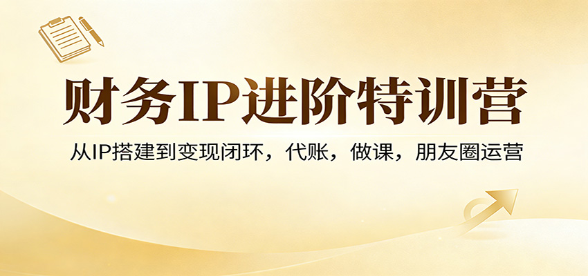 财务IP进阶特训营：从IP搭建到变现闭环，代账，做课，朋友圈运营-云泽轻创网