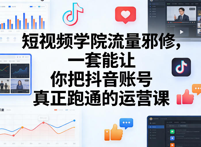 短视频学院流量邪修，一套能让你把抖音账号真正跑通的运营课-云泽轻创网