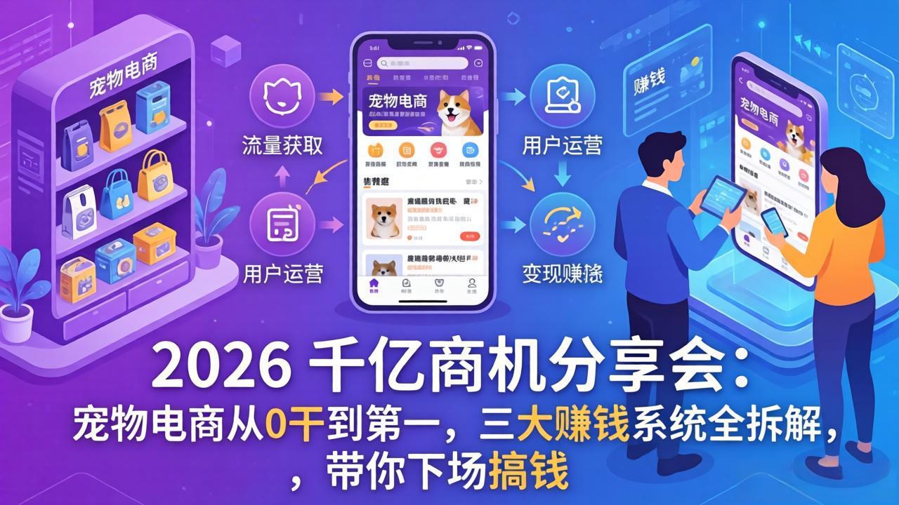 2026 千亿商机分享会：宠物电商从0干到第一，三大赚钱系统全拆解，带你下场搞钱-云泽轻创网