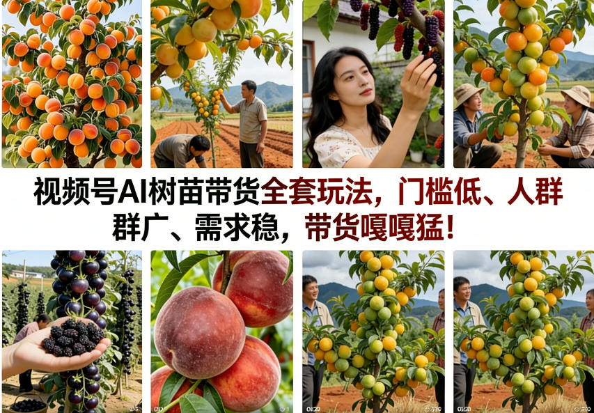 视频号AI树苗带货全套玩法，门槛低、人群广、需求稳，带货嘎嘎猛！(更新0322)-云泽轻创网