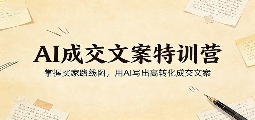 AI成交文案特训营：掌握买家路线图，用AI写出高转化成交文案-云泽轻创网