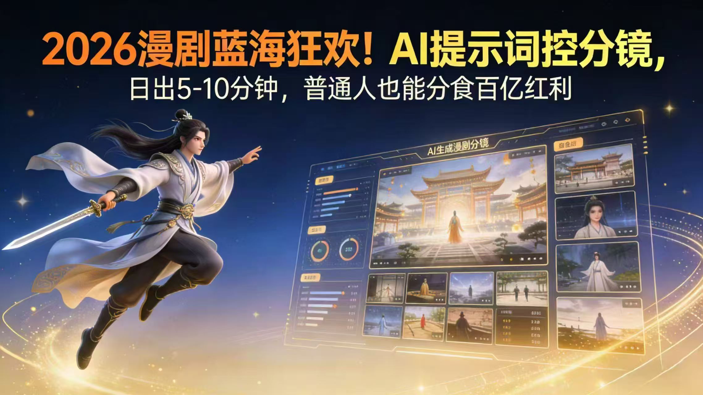 2026漫剧红利实锤！ AI 提示词控分镜， 普通人也能轻松月入过万-云泽轻创网