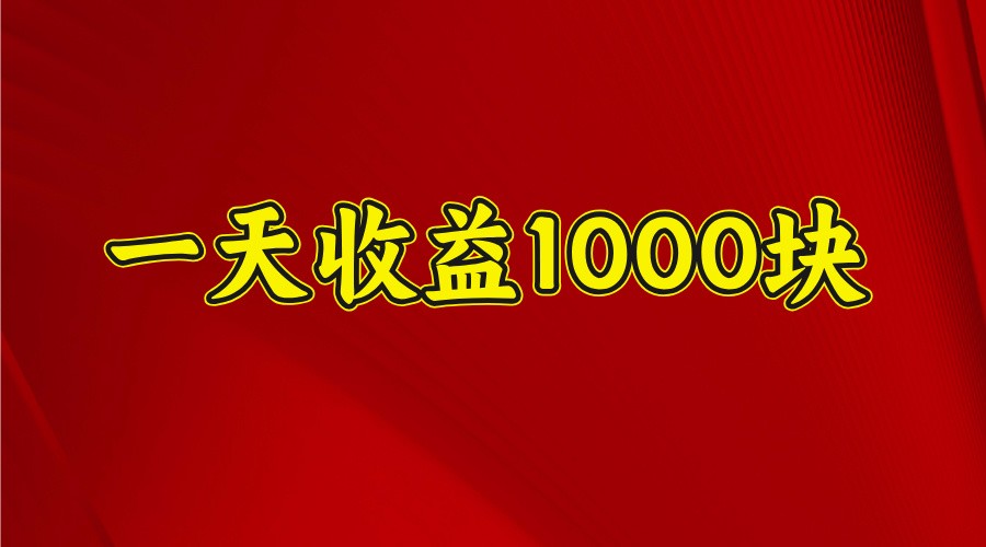 一天收益1000块，2025全网首发-云泽轻创网