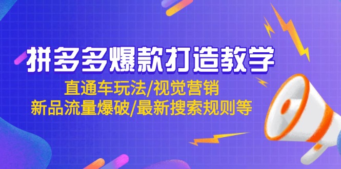 拼多多爆款打造教学：直通车玩法/视觉营销/新品流量爆破/最新搜索规则等-云泽轻创网