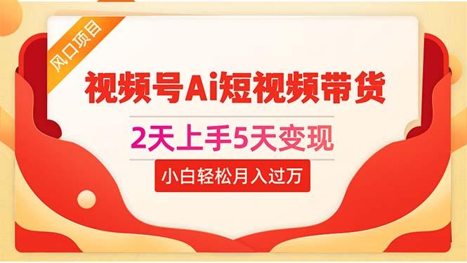 2天上手5天变现视频号Ai短视频带货0粉丝0基础小白轻松月入过万-云泽轻创网