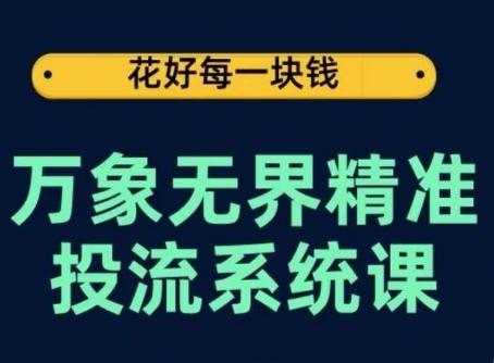 万象无界精准投流系统课，从关键词到推荐，从万象台到达摩盘，从底层原理到实操步骤-云泽轻创网