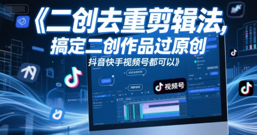 短视频二创去重剪辑法，搞定二创作品过原创，抖音快手视频号都可以-云泽轻创网