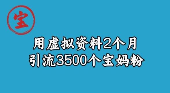宝哥虚拟资料项目，2个月引流3500个宝妈粉-云泽轻创网