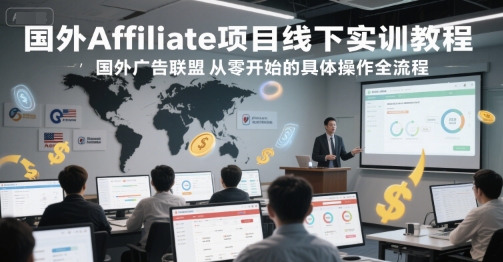 国外Affiliate项目线下实训教程，国外广告联盟从零开始的具体操作全流程-云泽轻创网
