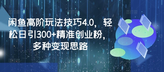 闲鱼高阶玩法技巧4.0，轻松日引300+精准创业粉，多种变现思路-云泽轻创网
