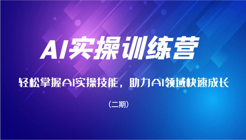 AI实操训练营，轻松掌握AI实操技能，助力AI领域快速成长(二期)-云泽轻创网