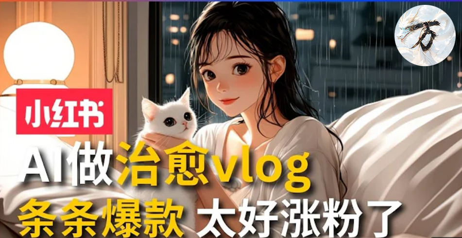 AI治愈系vlog动画视频，小红书1个月轻松涨粉破万，商单报价1500+日入2000+-云泽轻创网